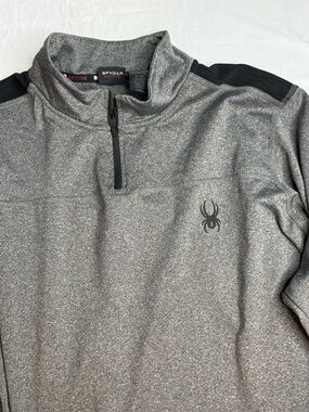 Spyder Active Quarter Zip Pullover Mens XL Gray Athletic Performance